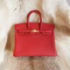 Full Handmade Hermes Q5 Rouge Casaque Birkin 25CM Togo Leather Gold Hardware