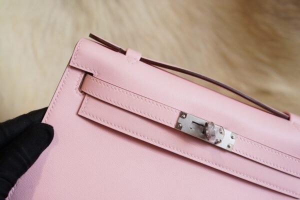 DDMode Whatsapp 3Q Rose Sakura Kelly Pochette 22CM Swift Leather Silver Hardware