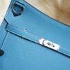 DDMode Factory Hermes Jypsiere 29CM 75 Blue Jean Clemence Silver Hardware