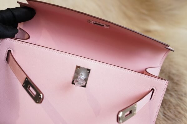 DDMode Whatsapp 3Q Rose Sakura Kelly Pochette 22CM Swift Leather Silver Hardware