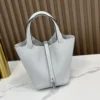 DDMode Factory Picotin Togo Light blue Silver Hardware 18cm Full Handmade