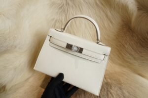 DDMode Hermes 0T Mushroom Chevre Leather Mini Kelly 19CM Silver Hardware