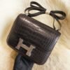 DDMode Wechat Hermes CK89 Nior Matte Crocodile Constance 19CM Silver Hardware