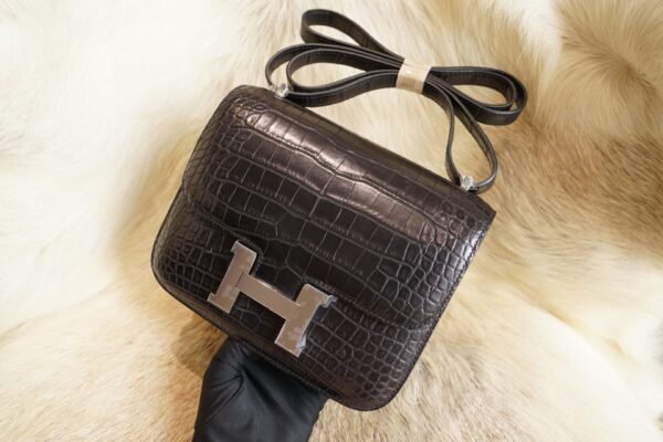 DDMode Wechat Hermes CK89 Nior Matte Crocodile Constance 19CM Silver Hardware