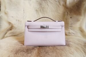 DDMode Whatsapp 09 Mauve Pale Swift Leather Kelly Pochette 22CM Silver Hardware