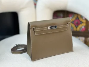 DDMode Hermès Kelly Danse Evercolor Etoupe Grey Silver Hardware 24cm Full Handmade phw