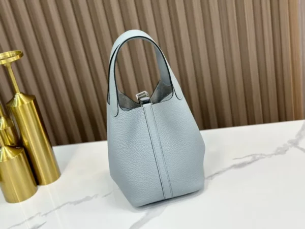 DDMode Factory Picotin Togo Linen blue Silver Hardware 18cm Full Handmade
