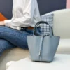 DDMode Factory Picotin Togo Linen blue Silver Hardware 18cm Full Handmade