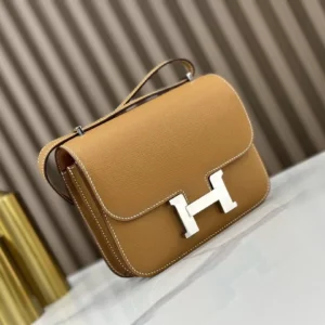 DDMode Hermès Constance Epsom Ck37 Golden Brown Silver Hardware 19cm Full Handmade Phw