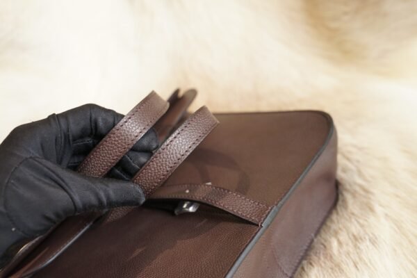 DDMode Factory Hermes 46 Ebene Barenia Leather Halzan 25CM Silver Hardware