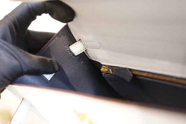 DDMode Wechat Hermes T0 Blue Brume Chevre Leather Kelly 25CM Gold Hardware