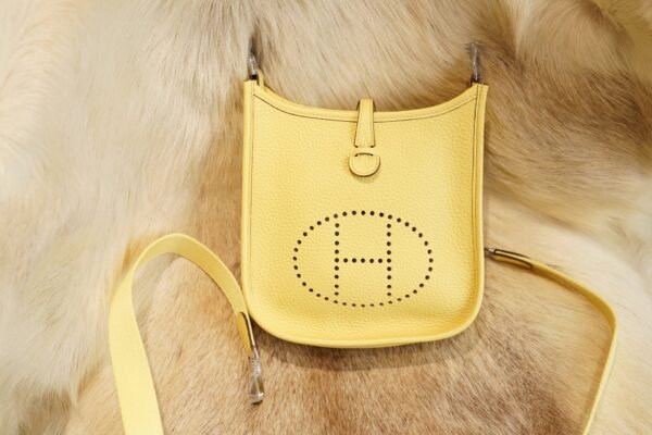 DDMode Factory Hermes 0Y Lemoncello Clemence Evelyne Mini 17CM Silver Hardware