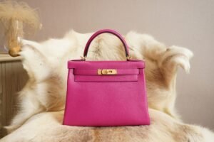 DDMode Factory Hermes Kelly 28CM L3 Rose Purple Chevre Leather Gold Hardware