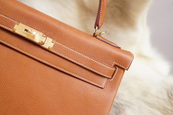 DDMode Hermes Kelly Retourne 32CM 34 Fauve Barenia Leather Gold Hardware