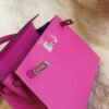 DDMode Wechat Hermes Kelly Sellier 25CM L3 Rose Purple Chevre Leather Silver Hardware
