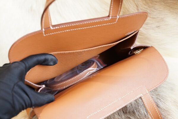 DDMode Factory Hermes Halzan 25CM CK37 Gold Evercolor Leather Gold Hardware