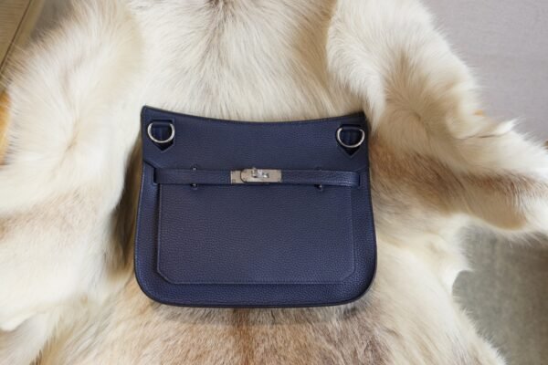 DDMode Hermes CK73 Blue Saphir Jypsiere 29CM Clemence Leather Silver Hardware