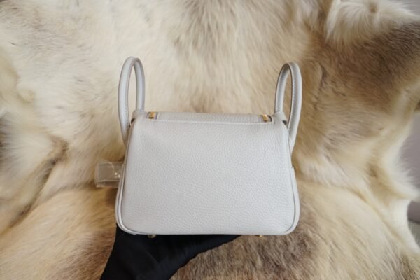 DDMode Hermes Mini Lindy 19CM CK80 Gris Pearl Clemence Gold Hardware
