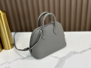 DDMode Hermès Min Bolide Noble Grey Silver Hardware 19cm Full Handmade Phw