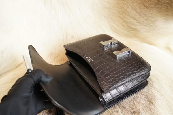 DDMode Wechat Hermes CK89 Nior Matte Crocodile Constance 19CM Silver Hardware