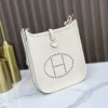 DDMode Hermès Mini Evelyne Togo Creamy White Gold Hardware 16cm Full Handmade Ghw