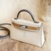 DDMode Hermes 8L Beton / Chai / Etain Epsom Mini Kelly 19CM Silver Hardware