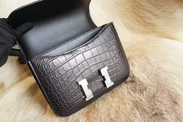 DDMode Wechat Hermes CK89 Nior Matte Crocodile Constance 19CM Silver Hardware