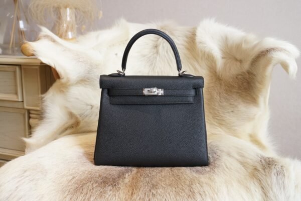 DDMode Hermes Togo Leather Kelly 25CM CK89 Nior Silver Hardware
