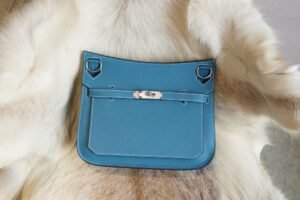 DDMode Factory Hermes Jypsiere 29CM 75 Blue Jean Clemence Silver Hardware