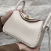 DDMode Factory Mini Lindy Togo Creamy White Gold Hardware 19cm Full Handmade