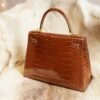 DDMode Wechat Hermes 33 Miel Shiny Crocodile Kelly Sellier 28CM Gold Hardware