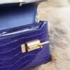 DDMode Factory Shiny Crocodile Verrou Mini 17CM M3 Blue Encre Gold Hardware