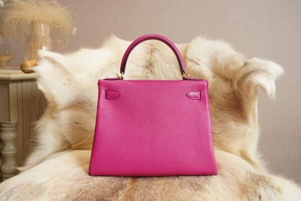 DDMode Factory Hermes Kelly 28CM L3 Rose Purple Chevre Leather Gold Hardware