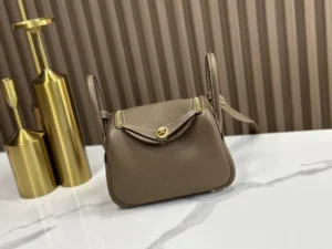 DDMode Factory Mini Lindy Togo Etoupe Grey Gold Hardware 19cm Full Handmade
