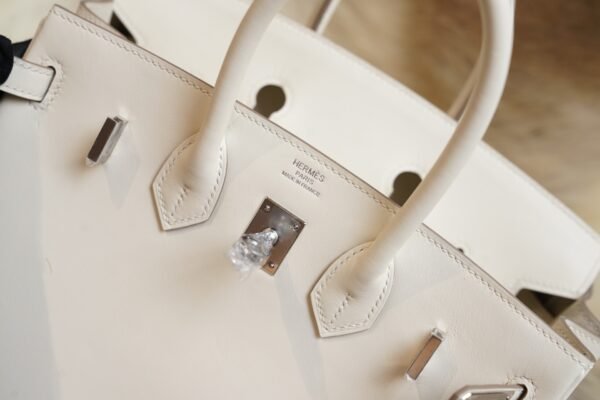DDMode Whatsapp Hermes Birkin 25CM CK10 Craie Jonathan Leather Silver Hardware