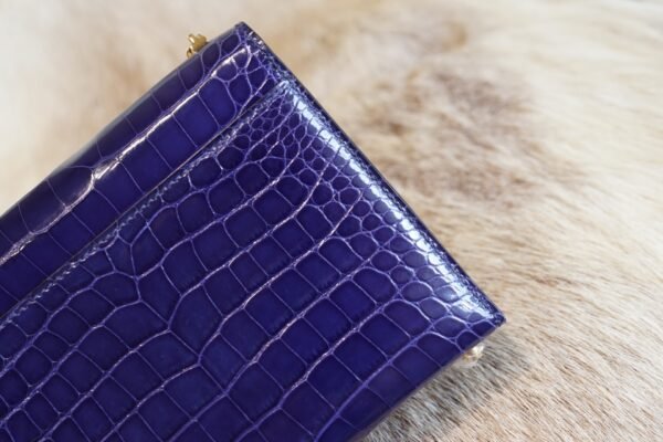 DDMode Factory Shiny Crocodile Verrou Mini 17CM M3 Blue Encre Gold Hardware