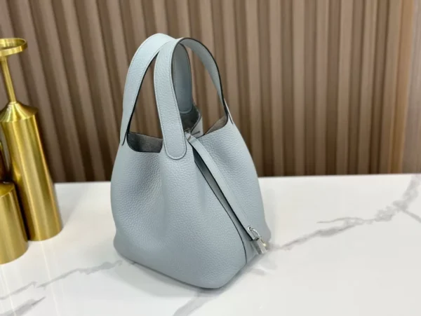 DDMode Factory Picotin Togo Linen blue Silver Hardware 18cm Full Handmade