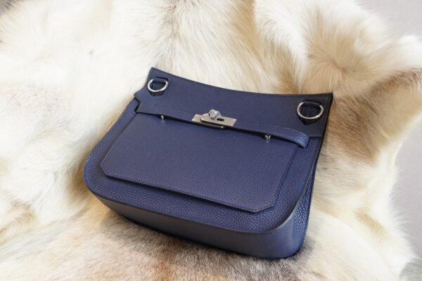 DDMode Hermes CK73 Blue Saphir Jypsiere 29CM Clemence Leather Silver Hardware