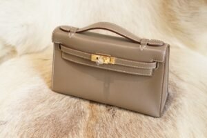 DDMode Hermes Kelly Pochette 22CM CK18 Etoupe Swift Leather Gold Hardware