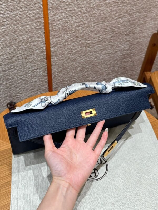 Hermes Kelly Cut 73 Blue Saphir Epsom Leather Gold Hardware