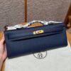 Hermes Kelly Cut 73 Blue Saphir Epsom Leather Gold Hardware