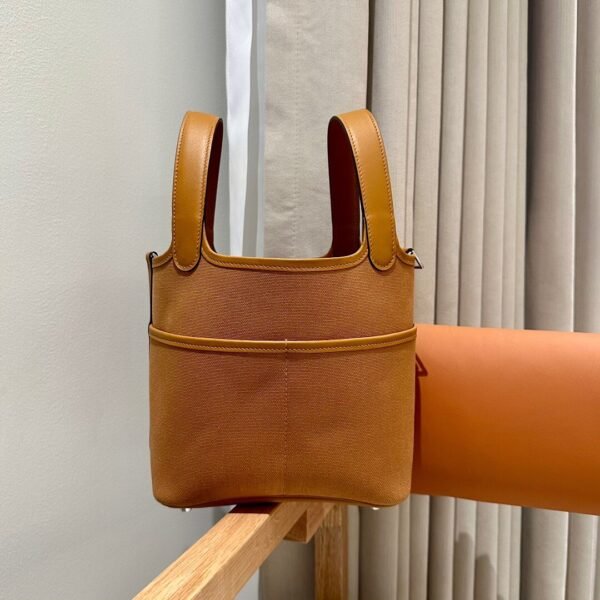Hermes Picotin 18CM Cargo 2S Sesame Canvas/Clememce Leather Silver Hardware