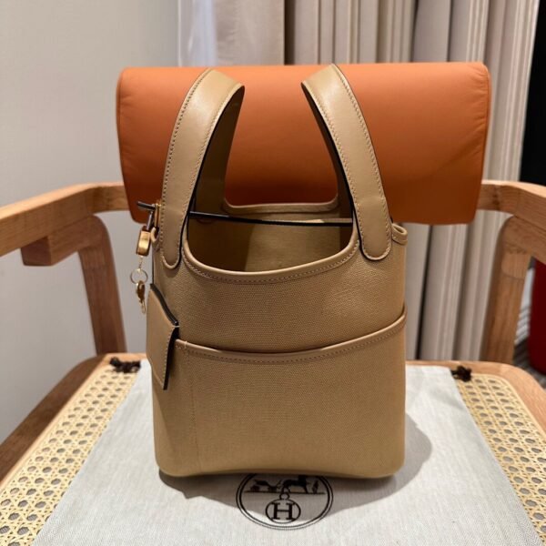 Hermes Picotin 18CM Cargo 0M Chai Canvas/TC Leather Gold Hardware