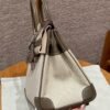Hermes Birkin 25CM Canvas CK18 Etoupe Swift Leather Silver Hardware