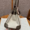 Hermes Birkin 25CM Canvas CK18 Etoupe Swift Leather Silver Hardware