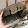 Hermes Birkin 25CM Canvas CK18 Etoupe Swift Leather Silver Hardware
