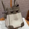 Hermes Birkin 25CM Canvas CK18 Etoupe Swift Leather Silver Hardware