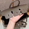 Hermes Birkin 25CM Canvas CK18 Etoupe Swift Leather Silver Hardware