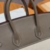 Hermes Birkin 25CM Canvas CK18 Etoupe Swift Leather Silver Hardware