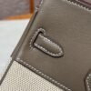 Hermes Birkin 25CM Canvas CK18 Etoupe Swift Leather Silver Hardware